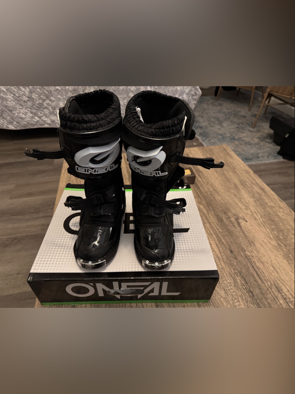 O'Neill Kids Black Motocross Boots with White Logo